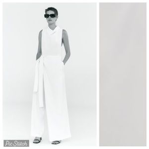 NWT. Zara  White Sleeveless Wide-leg Jumpsuit. Size S.